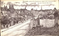 VINTAGE POSTCARD Lille After the Bombardment 1914 Militaria