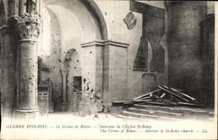 CPA Le Crime de Reims Interieur de L Eglise St Remy Militaria