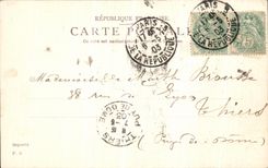 VINTAGE POSTCARD Paris Places French Theater Seen from Avenue of L Opera L Hotel of the Louvre