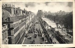 VINTAGE POSTCARD Paris the Street De Rivoli And Tileries