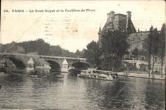 VINTAGE POSTCARD Paris the Royal bridge And Pavillon de Flore