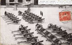 VINTAGE POSTCARD Museum Of L Armed Marketing year 1914 915 Guns German with 77 and taibe taken has L enemy Militaria