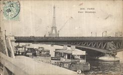 CPA Paris Pont Mirabeau Tour Eiffel