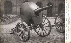 Los trofeos de Paris de la POSTAL de la VENDIMIA del gran museo de la guerra de L armaron la parte con 57 milimetros tomados con las batallas D Artois y con Champan