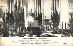 VINTAGE POSTCARD CAnniversaire Of L Glorification Armistice of the Unknown soldier Transfer of the Pantheon de Gambetta Militaria