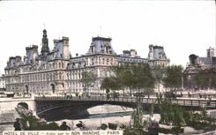 CPA Hotel de Ville Bon Marche Paris Marche aux fleurs