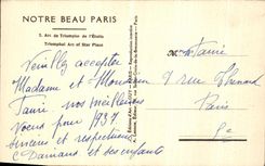 POSTAL de la VENDIMIA nuestra Paris hermosa Arc de Triomphe de L Etoile