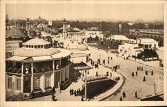 POSTAL Paris Expostion de la VENDIMIA del panorama decorativo de los artes del lugar del Invalids hacia el puente Alejandro III
