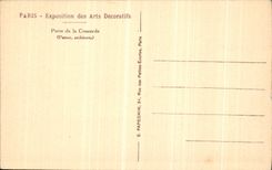 La POSTAL Paris Expostion de la VENDIMIA de artes decorativos lleva armonia