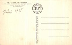 La POSTAL Paris de la VENDIMIA el panteon con los heroes Inconnus con los martires sea inconsciente de los muertos para Fance