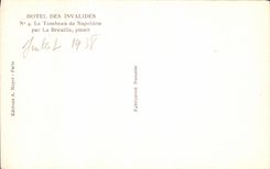 VINTAGE POSTCARD Paris Hotel Of the Invalids the Tomb of Napoleon 1st