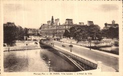 VINTAGE POSTCARD Paris City Iumiere L Town hall