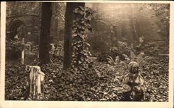 VINTAGE POSTCARD Paris Garden of the museum of Cluny