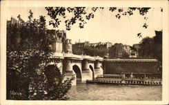 VINTAGE POSTCARD Paris the New Bridge