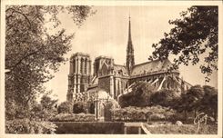 POSTAL Paris de la VENDIMIA y sus maravillas de Notre Dame