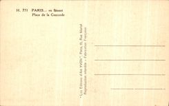 VINTAGE POSTCARD Paris while Strolling Place of the Harmony