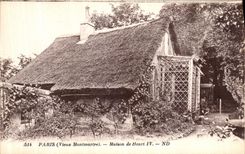 VINTAGE POSTCARD Paris the House of Henri IV Montmartre Old man
