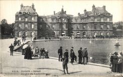 VINTAGE POSTCARD Paris Senate Garden of Luxembourg