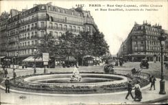 VINTAGE POSTCARD Gay Paris Street Lussac and Rue Soufflot