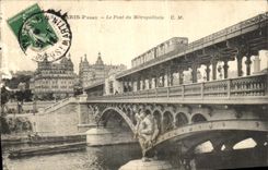 VINTAGE POSTCARD Paris the Bridge of the Subway Passy Subway