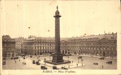 VINTAGE POSTCARD Paris Places Vendome