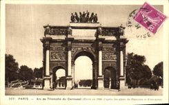 VINTAGE POSTCARD Paris Arc de Triomphe of the Carousel