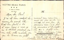 POSTAL Paris de la VENDIMIA nuestros lugares hermosos L estrella de Paris