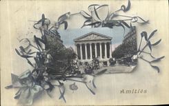 VINTAGE POSTCARD Paris Friendships the Madeleine