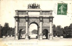 VINTAGE POSTCARD Paris L Arc de Triomphe of the Carousel