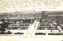 VINTAGE POSTCARD Paris Tileries
