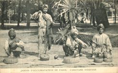 VINTAGE POSTCARD Garden D Acclimatization Of Paris Indian Caravan