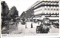 VINTAGE POSTCARD Paris the Boulevard of the Nasturtiums and the Place of L Operated