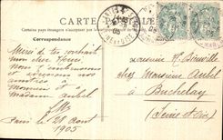 VINTAGE POSTCARD Paris the Seine Seen from of the Bridge of the Harmony Barge Eiffel Tower