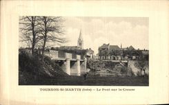 VINTAGE POSTCARD Tournon St Martin the Bridge On the Hollow one