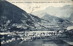 VINTAGE POSTCARD Dauphine Treminis Village of Low Castle and L Obiou