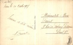 La POSTAL St Vincent de la VENDIMIA de la casa de Paul de Banquines o era Vincent santo nato de Paul con 17mo