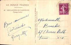 VINTAGE POSTCARD Soft France the Moors De Gascogne Payasage Landais