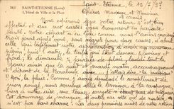 VINTAGE POSTCARD Sainte Etienne L Town hall and the Place