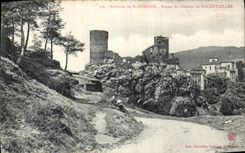 VINTAGE POSTCARD Surroundings of co  Etienne Ruins of the Castle of Rochetaillee