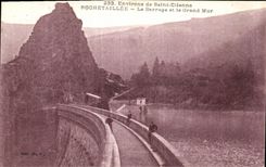 VINTAGE POSTCARD Surroundings of Sainte Etienne Rochetaillee Stopping and the Large Wall