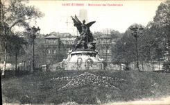 VINTAGE POSTCARD Sainte Etienne Monument of the Militaria Combatants