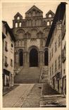 VINTAGE POSTCARD Velay Puy Basilica of Notre Dame Of Puy L aFacade