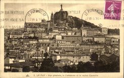 VINTAGE POSTCARD Puy View the Cathedral and the Rock Crow