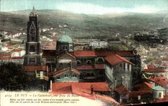 VINTAGE POSTCARD Puy the Cathedral Seen from of the Rock Crow