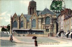 POSTAL Laval de la VENDIMIA la catedral y el lugar del mercado