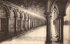 VINTAGE POSTCARD Mont Saint Michel the Cloister