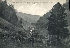 VINTAGE POSTCARD Dauphine Solid mass of Belledone Path of Pra Meadow of L Oursiere