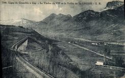 VINTAGE POSTCARD Ligne of Grenoble has Gap Viadue de Vif and Gresse