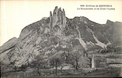 VINTAGE POSTCARD Grenoble Moucherotte and Three virgins