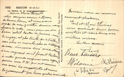 VINTAGE POSTCARD Mason the Saone and the Lamartine quay